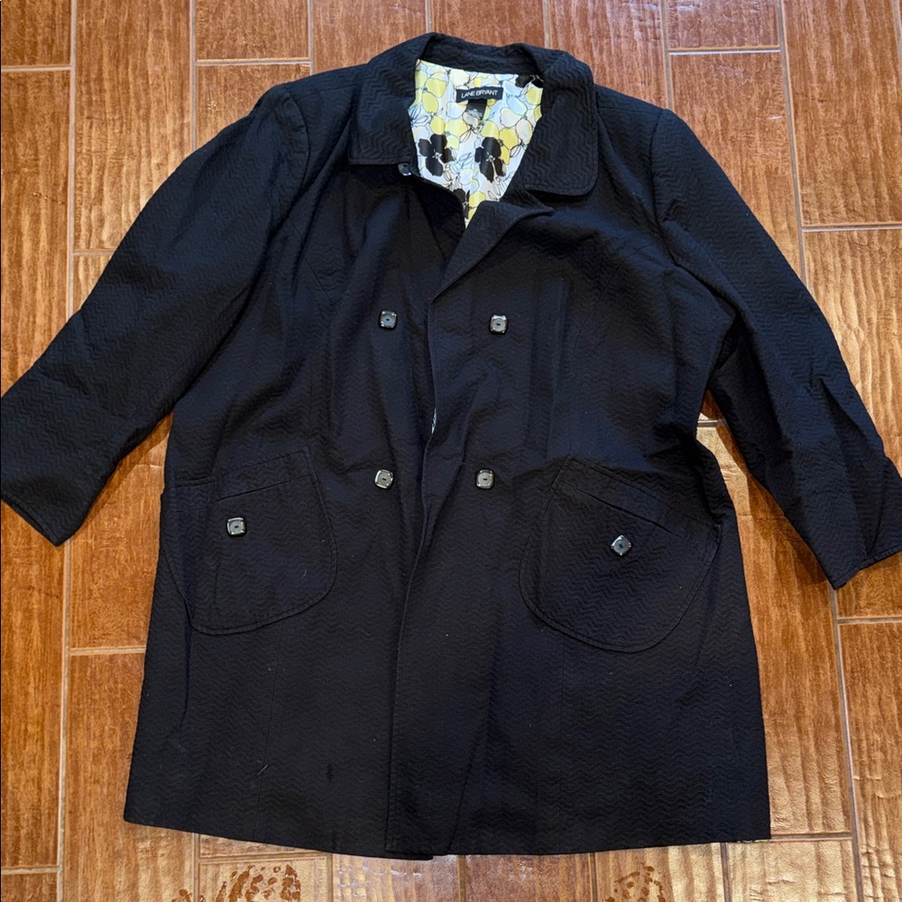 Lane Bryant Yellow and Black Floral Design
